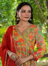 Aliya By Afsana Chinon Afgani Style Kurti With Bottom Dupatta